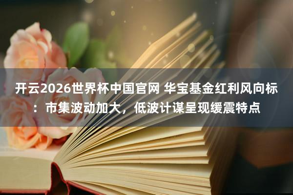 开云2026世界杯中国官网 华宝基金红利风向标:市集波动加大,低波计谋呈现缓震特点