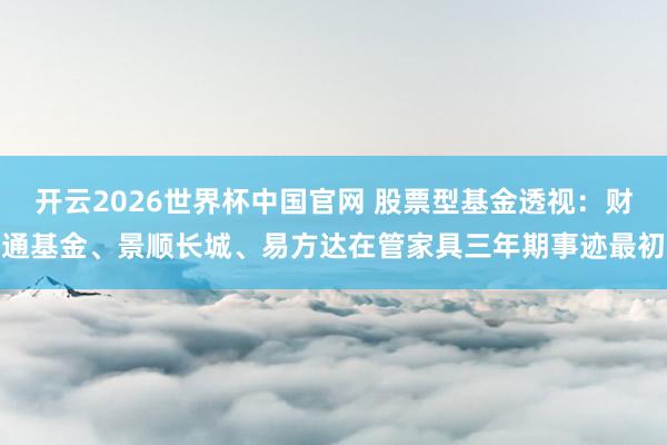开云2026世界杯中国官网 股票型基金透视:财通基金、景顺长城、易方达在管家具三年期事迹最初