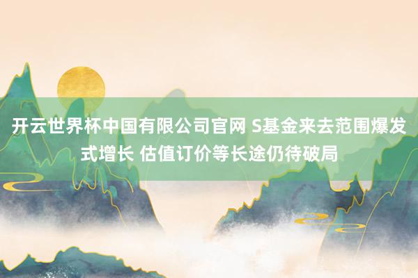 开云世界杯中国有限公司官网 S基金来去范围爆发式增长 估值订价等长途仍待破局