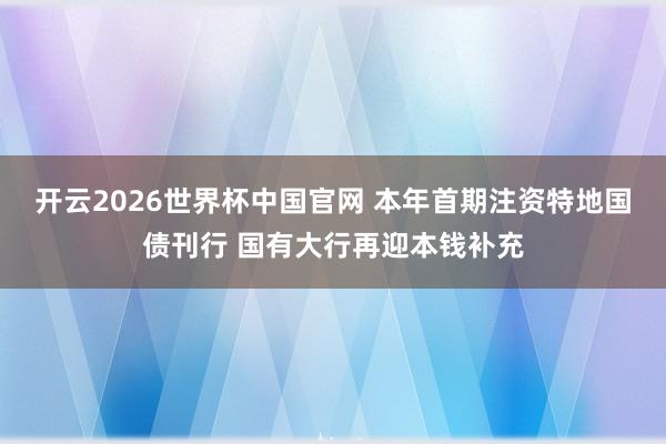 开云2026世界杯中国官网 本年首期注资特地国债刊行 国有大行再迎本钱补充