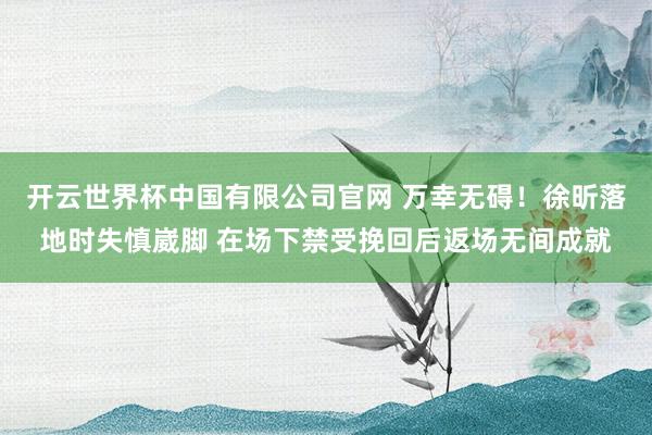 开云世界杯中国有限公司官网 万幸无碍！徐昕落地时失慎崴脚 在场下禁受挽回后返场无间成就