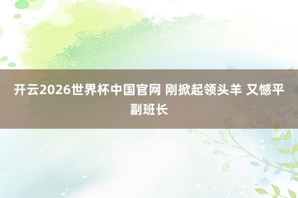 开云2026世界杯中国官网 刚掀起领头羊 又憾平副班长