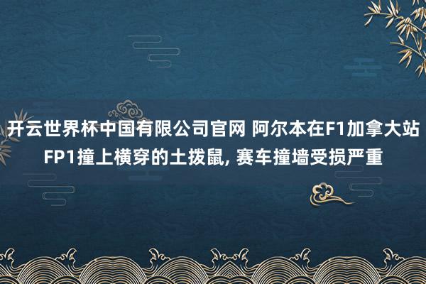 开云世界杯中国有限公司官网 阿尔本在F1加拿大站FP1撞上横穿的土拨鼠, 赛车撞墙受损严重