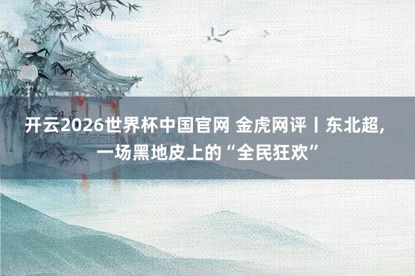 开云2026世界杯中国官网 金虎网评丨东北超, 一场黑地皮上的“全民狂欢”