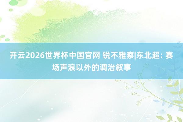 开云2026世界杯中国官网 锐不雅察|东北超: 赛场声浪以外的调治叙事
