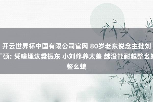 开云世界杯中国有限公司官网 80岁老东说念主批刘丁硕: 凭啥埋汰樊振东 小刘修养太差 越没能耐越整幺蛾