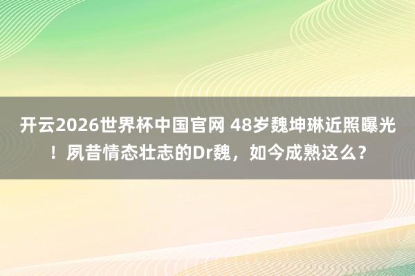 开云2026世界杯中国官网 48岁魏坤琳近照曝光!夙昔情态壮志的Dr魏,如今成熟这么?