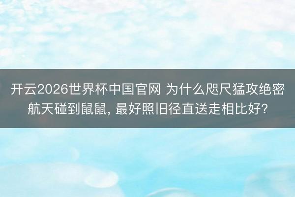 开云2026世界杯中国官网 为什么咫尺猛攻绝密航天碰到鼠鼠, 最好照旧径直送走相比好?